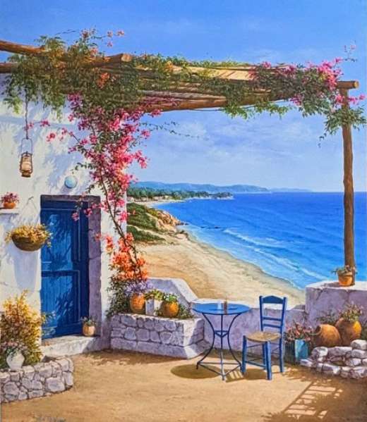 blue door